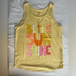 4/$20 🦋 Cat & Jack Girls’ Yellow Graphic Be The Sunshine Muscle Tee Tank Top